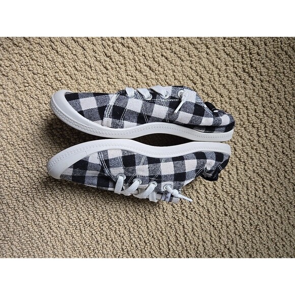 Tommy Bahama Womens Size 7 Canvas Memory Foam Casual Shoe Black Cream Preloved - Picture 12 of 16